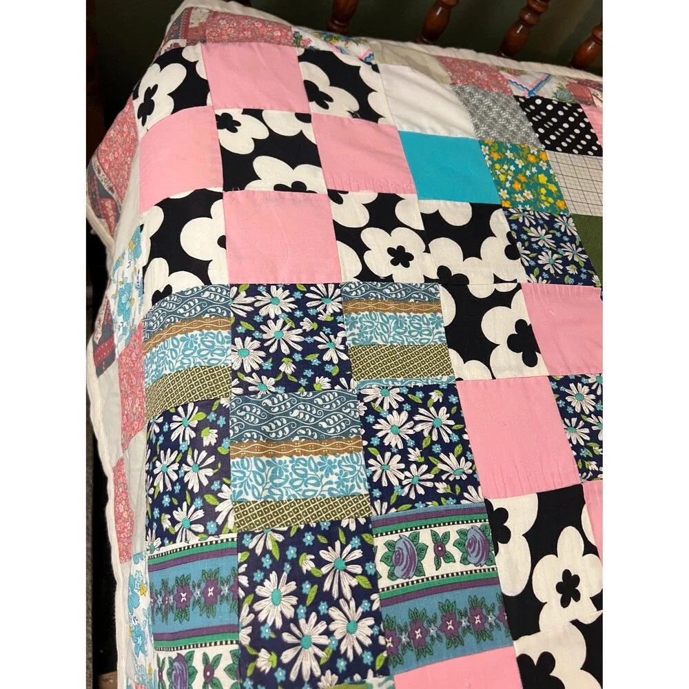 Colorful Nine Patch Quilt